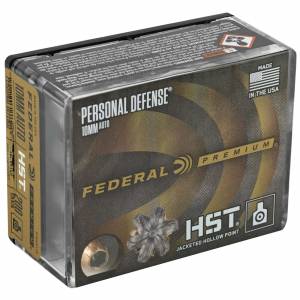 Federal P10HST1S Personal Defense  10mm Auto 200 gr HST Jacketed Hollow Point 20 Bx/ 10 Cs