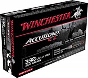 Winchester Ammo S338LCT Expedition Big Game  338 Lapua Mag 300 gr AccuBond CT 20 Bx/ 10 Cs