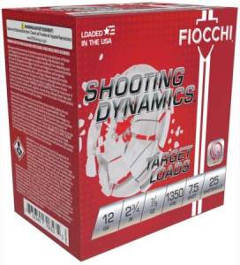 Fiocchi 12SD78H75 Shooting Dynamics Target Load 12 Gauge 2.75" 7/8 oz 7.5 Shot 25 Bx/ 10 Cs