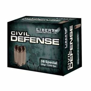 Liberty Ammunition LACD38025 Civil Defense  38 Special 50 gr Hollow Point (HP) 20 Bx/ 10 Cs
