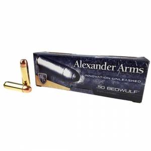 Alexander Arms AB350RSBOX Rifle Ammo  50 Beowulf 350 gr Round Shoulder 20 Bx/ 10 Cs