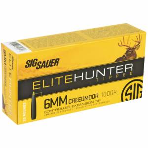 AMMO, 6MM CREEDMOOR, 100GR, ELITE SERIES TIPPED, BOX/20, CONTROLLED EXPANSION TIP