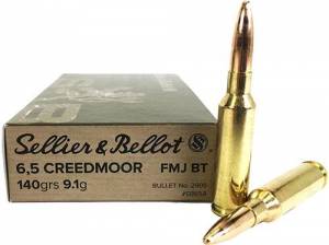 Sellier & Bellot SB65A Rifle  6.5 Creedmoor 140 gr Full Metal Jacket Boat Tail (FMJBT) 20 Bx/ 25 Cs