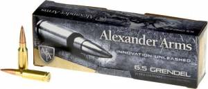 Alexander Arms AG129SSTBX Rifle Ammo  6.5 Grendel 129 gr Hornady SST (Balistic Tip) 20 Bx/ 10 Cs