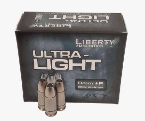 Liberty Ammunition LAUL9052 Ultra-Light 9mm Luger +P 50 gr Copper Hollow Point 20 Bx/ 10 Cs