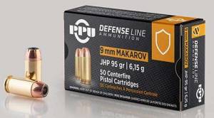 PPU PPD9M Defense  9x18 Makarov 93 gr Jacketed Hollow Point (JHP) 50 Bx/ 20 Cs