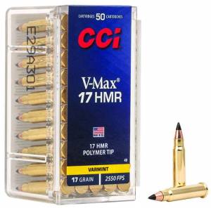 CCI 0049 Varmint  17 HMR 17 gr V-Max Polymer Tip 50 Bx/ 40 Cs