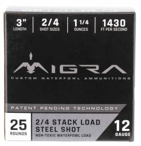 Migra Ammunitions Steel 2-4 Shot 3 12Ga 1515FPS Case - 250rds - Clay  Shooters Supply