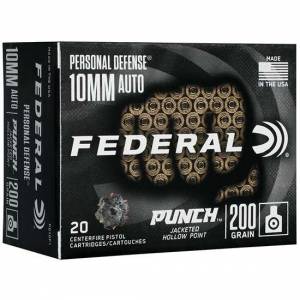 Federal PD10P1 Personal Defense Punch 10mm Auto 200 gr Jacketed Hollow Point (JHP) 20 Bx/ 10 Cs