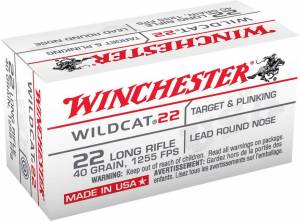 Winchester Ammo USA22LR USA Wildcat 22 LR 40 gr Lead Round Nose (LRN) 500 Bx/ 10 Cs