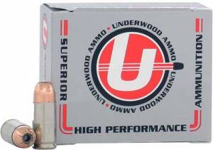 UNDERWOOD AMMO 9MM LUGER +P+ 115GR. JHP 20-PACK