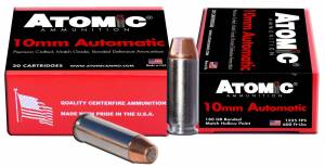 Atomic 00457 Pistol  10mm Auto 180 gr Bonded Match Hollow Point 20 Bx/ 10 Cs