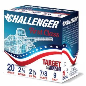 Challenger First Class Target Load 20 GA #9 7/8oz 2.75" 250rd Case