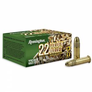 Remington Ammunition 21229 Golden Bullet  22 LR 36 gr Plated Hollow Point 225 Bx/ 10 Cs